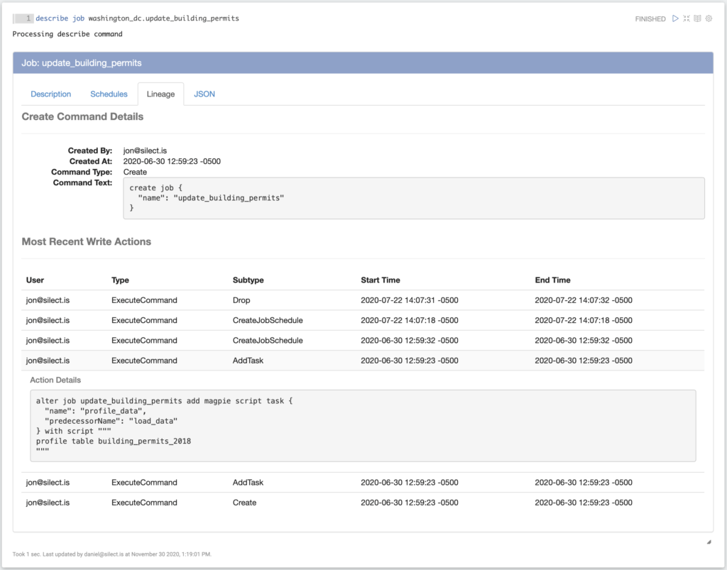 Silectis Magpie - metadata object lineage